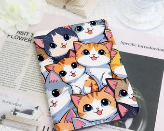 Cute Cat Kindle Case, Custom Cover for Paperwhite 1/2/3/4 & 2022/2024, Auto Sleep/Wake, Kindle Paperwhite Case, Gift for Cat Lovers