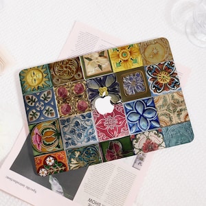 Retro Colorful Art Floral MacBook Case, Protective Laptop Cover, MacBook Air 13/15, MacBook Pro 13/14/15/16, 2024 MacBook Case Laptop Sleeve