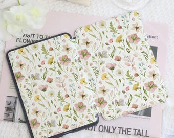 Capa para Kindle e Kobo Girly Wild Flowers com alça de mão para leitor eletrônico Kindle Paperwhite 12ª geração 2024, capa para Kindle Kobo Clara, presente literário