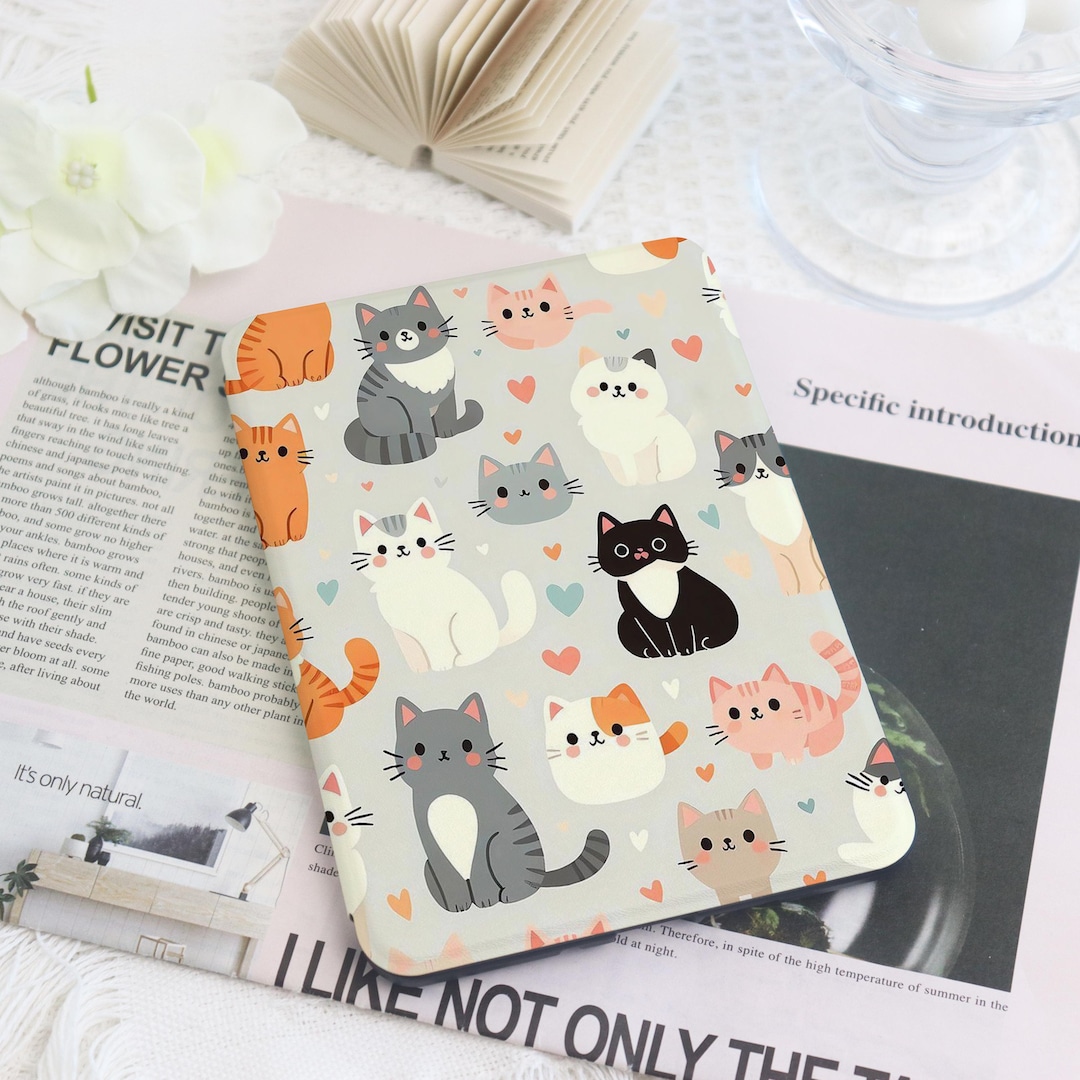 Cute Cats Collage Kindle Case With Hand Strap for Paperwhite 1/2/4 ...