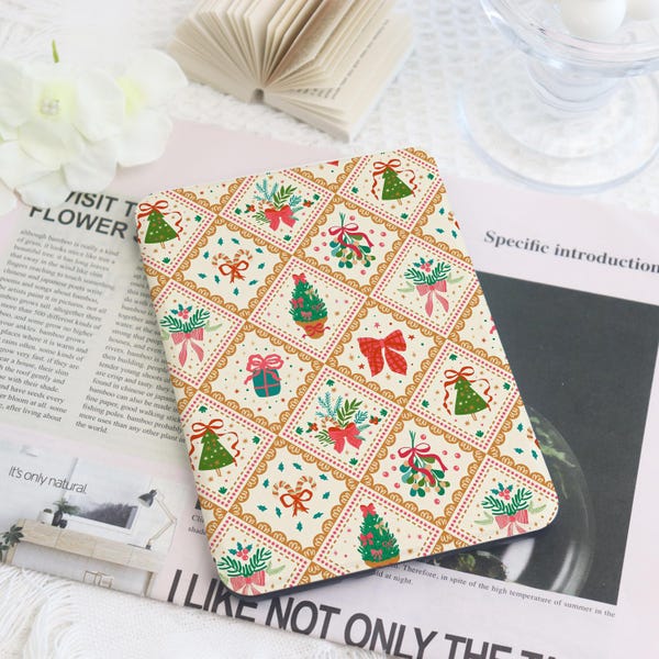 Christmas Tree Kindle & Kobo Case with Hand Strap, E-Reader Cover for 2024 New Kindle Paperwhite 12th Kindle Kobo Clara Case, Bookish Gift