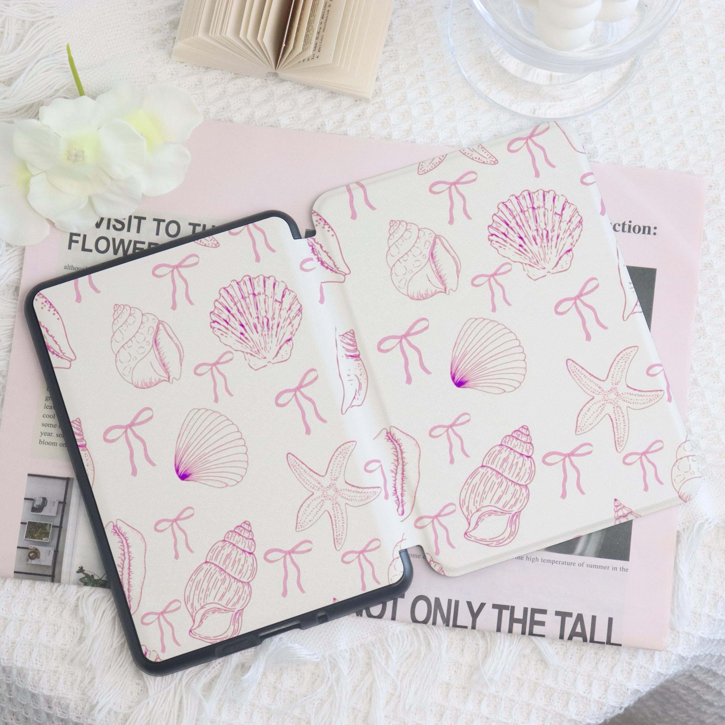 Pink Starfish Conch Bow Kindle Custom Case With Hand Strap for ...