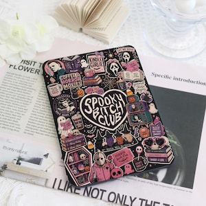 Girly Gothic Kindle Case with Hand Strap, Spooky Horror Collage Cover for Kindle Paperwhite 12th 11th Gen,Colorsoft, Kobo Clara, Reader Gift
