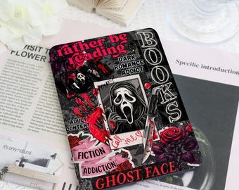 Dark Romance Kindle & Kobo Case with Hand Strap, Gothic Skull Snake Floral Cover for Paperwhite 12th/11th Gen, Colorsoft, Kobo Clara