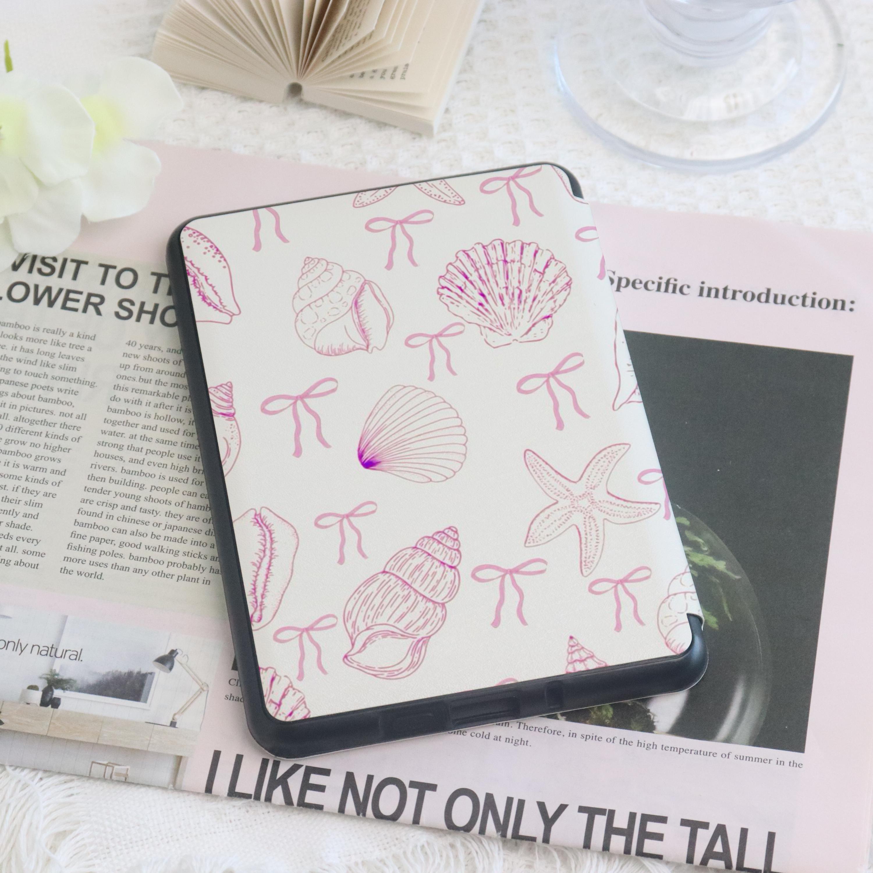 Pink Starfish Conch Bow Kindle Custom Case With Hand Strap for ...