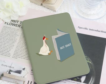 Funny Reading Goose Kindle Case, Book Baby Custom Cover for Kindle Paperwhite 12th, Kindle 10/11/12th, Kobo Clara Libra, Colorsoft Case