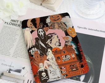 Halloween Horror Kindle & Kobo Case with Hand Strap, E-Reader Cover for 2024 New Kindle Paperwhite 12th Kindle Kobo Clara Case, Bookish Gift