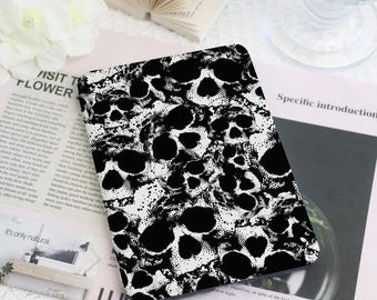 Human Skull Pattern Kindle Kobo Case with Hand Strap, E-Reader Cover for 2024 New Kindle Paperwhite 12th Kindle Kobo Clara Case Bookish Gift