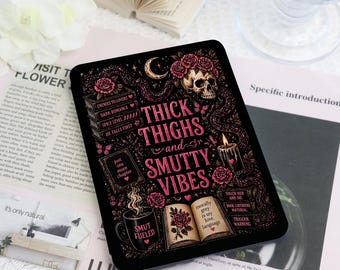 Gothic Romance Kindle Case with Hand Strap, Skull Rose Snake Bookish Cover for Paperwhite 12th/11th Gen, Colorsoft, Kobo Clara, Reader Gift