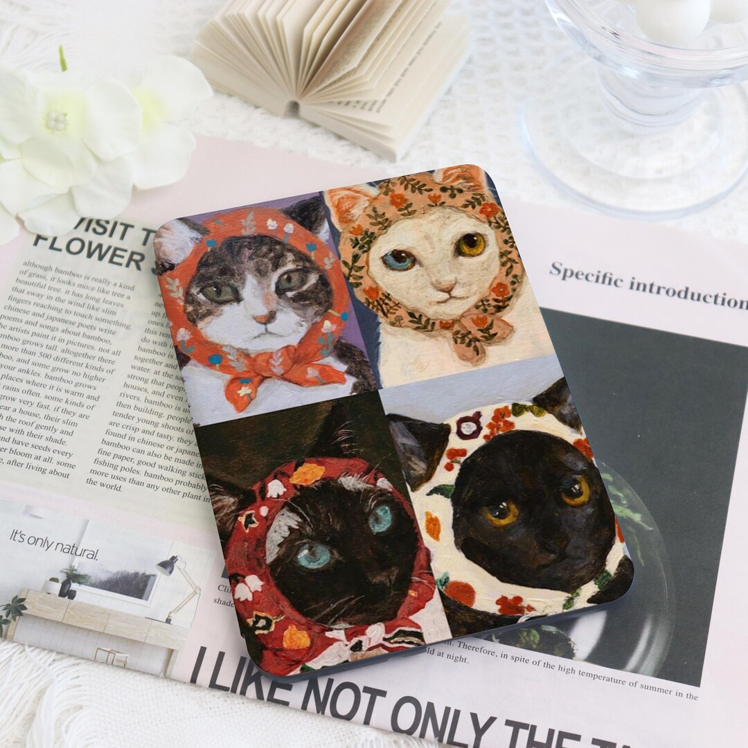 Cat Avatar Kindle Custom Case With Hand Strap for Paperwhite 1/2/3/4 ...