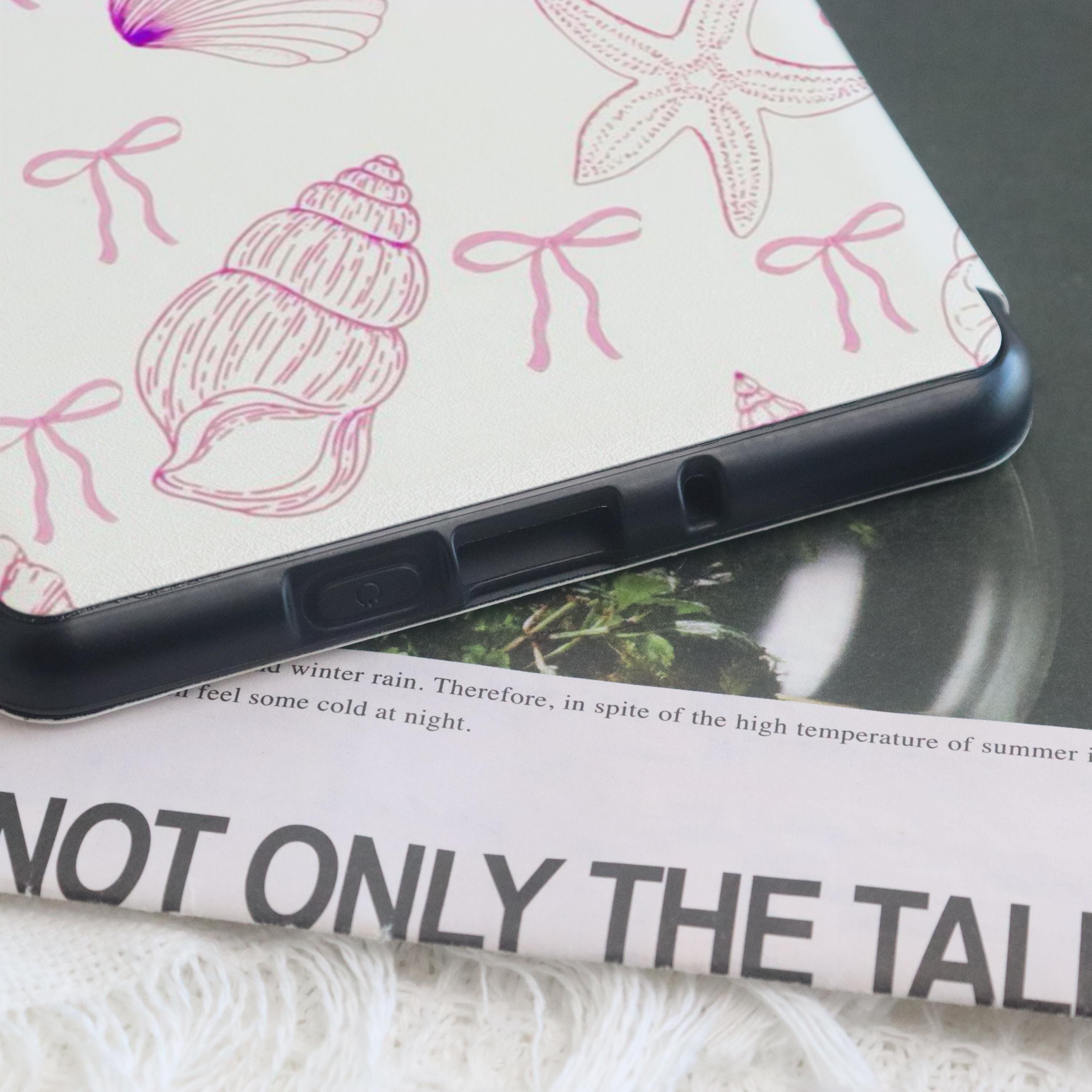 Pink Starfish Conch Bow Kindle Custom Case With Hand Strap for ...