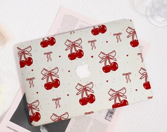 Cherry Bow MacBook Fall, schützende harte Laptop Tasche für Macbook Air 11/13/15 Macbook Pro 13/14/15/16 Cover, Laptop Sleeve, Geschenk für Sie