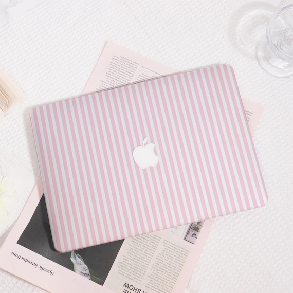 Pink Stripes MacBook Case, Protective Hard Shell Cover for MacBook Air 13, MacBook Pro 13/14/15/16, Adorable Laptop Case for Her