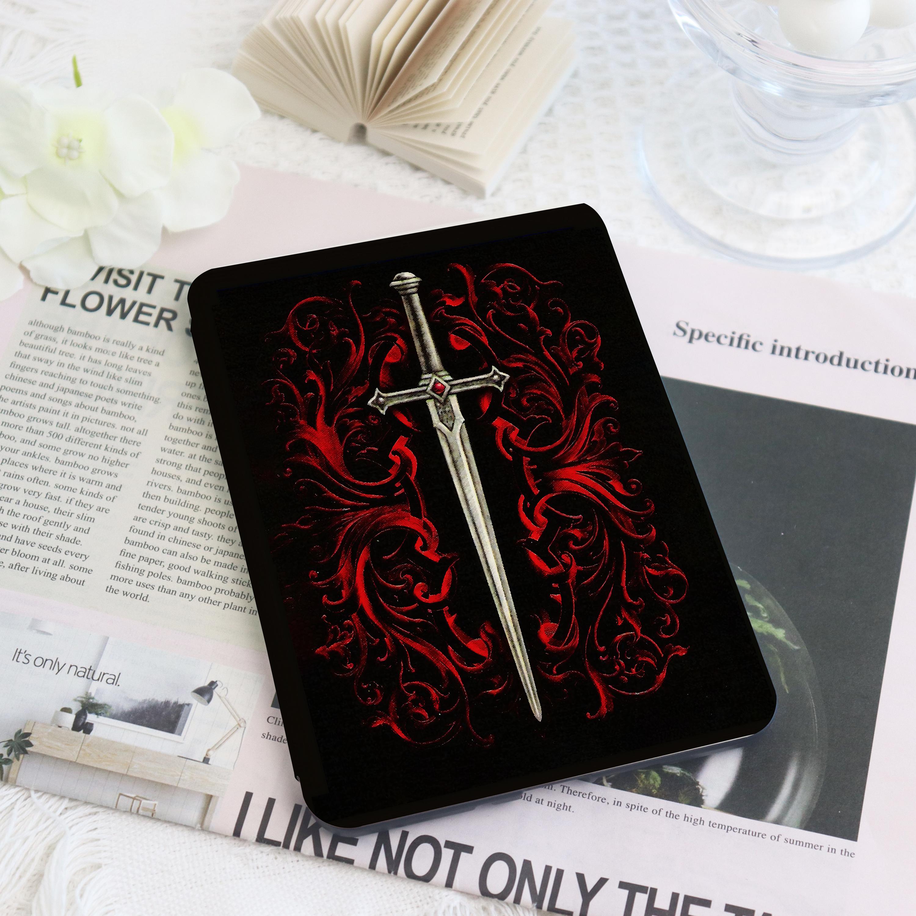 Book Sword Kindle & Kobo Case with Hand Strap, E-Reader Cover for 2024 New Kindle Paperwhite 12th Kindle Kobo Clara Case, Bookish Gift
