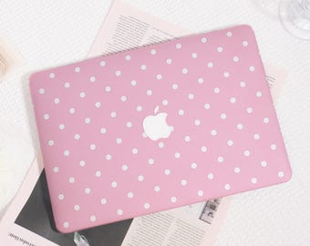 Pink Pastel Dots MacBook Case, Custom Protective Hard Laptop Case for Macbook Air 11/13/15 Macbook Pro 13/14/15/16 Cover, Laptop Sleeve