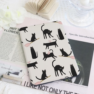 Cute Black Cat Kindle Case, Custom Cover for Paperwhite 1/2/3/4 & 2022/2024, Auto Sleep/Wake, Kindle Paperwhite Case, Gift for Cat Lovers