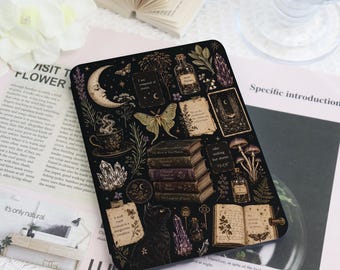 Witchy Gothic Kindle Case with Hand Strap, Dark Academia Fantasy Cover for Kindle Paperwhite 12th 11th Gen, Colorsoft, Kobo Clara