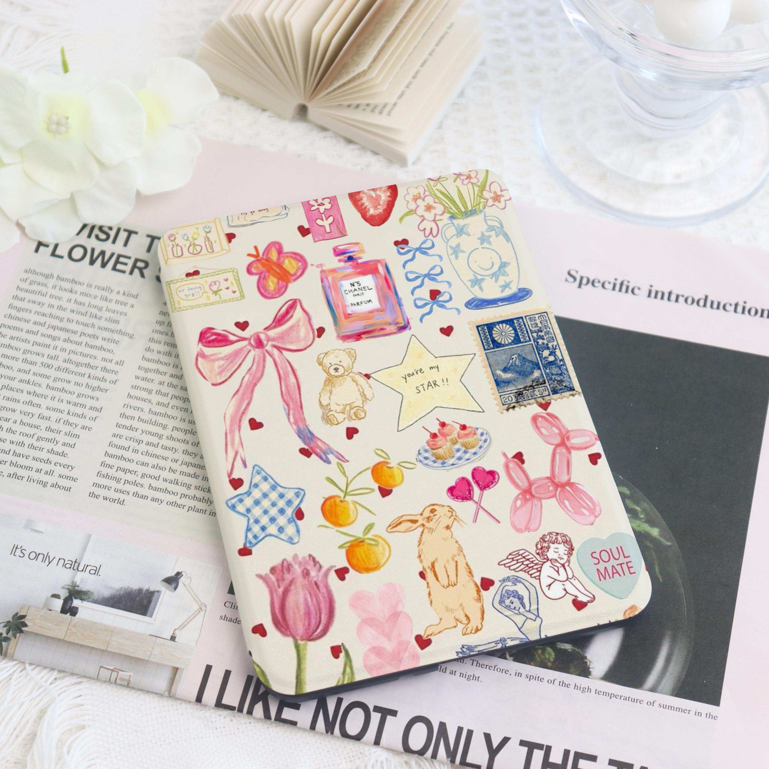 Cute Illustrations Kindle Case With Hand Strap Custom For Paperwhite 1/2/3/4,Kindle 2022,Kindle case,Colorsoft Cover,kindle 10th 11th Gen