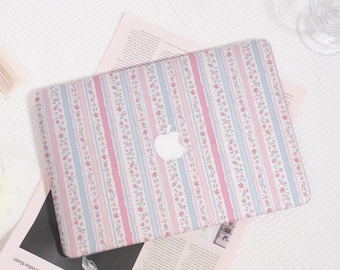 Custodia rigida protettiva per MacBook a righe floreali, per MacBook Air 13, MacBook Pro 13/14/15/16, adorabile custodia per laptop per lei