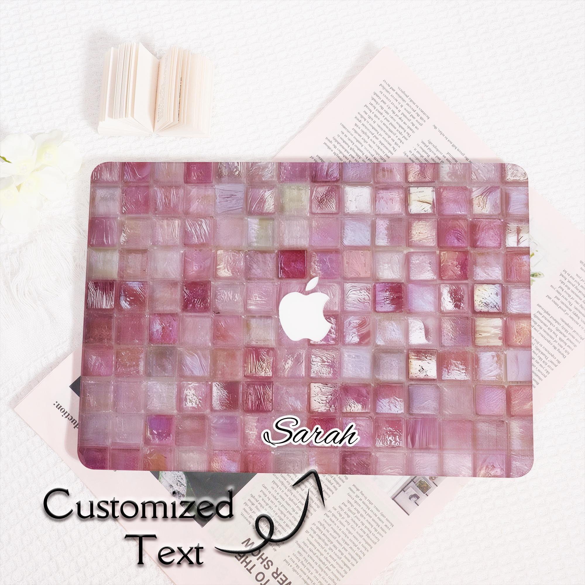 Apple MacBook 大理石調シールカバー ピンクケース付 Pink Mosaic Tile MacBook Hard Case,hand Drawn Illustration Laptop