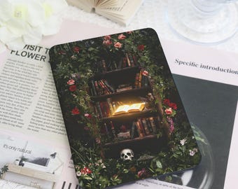 Gothic Kindle Case, Enchanted Library Book Lover E-Reader Cover for Paperwhite 12th/11th Gen, Colorsoft, Kobo Clara, Dark Romance Gift