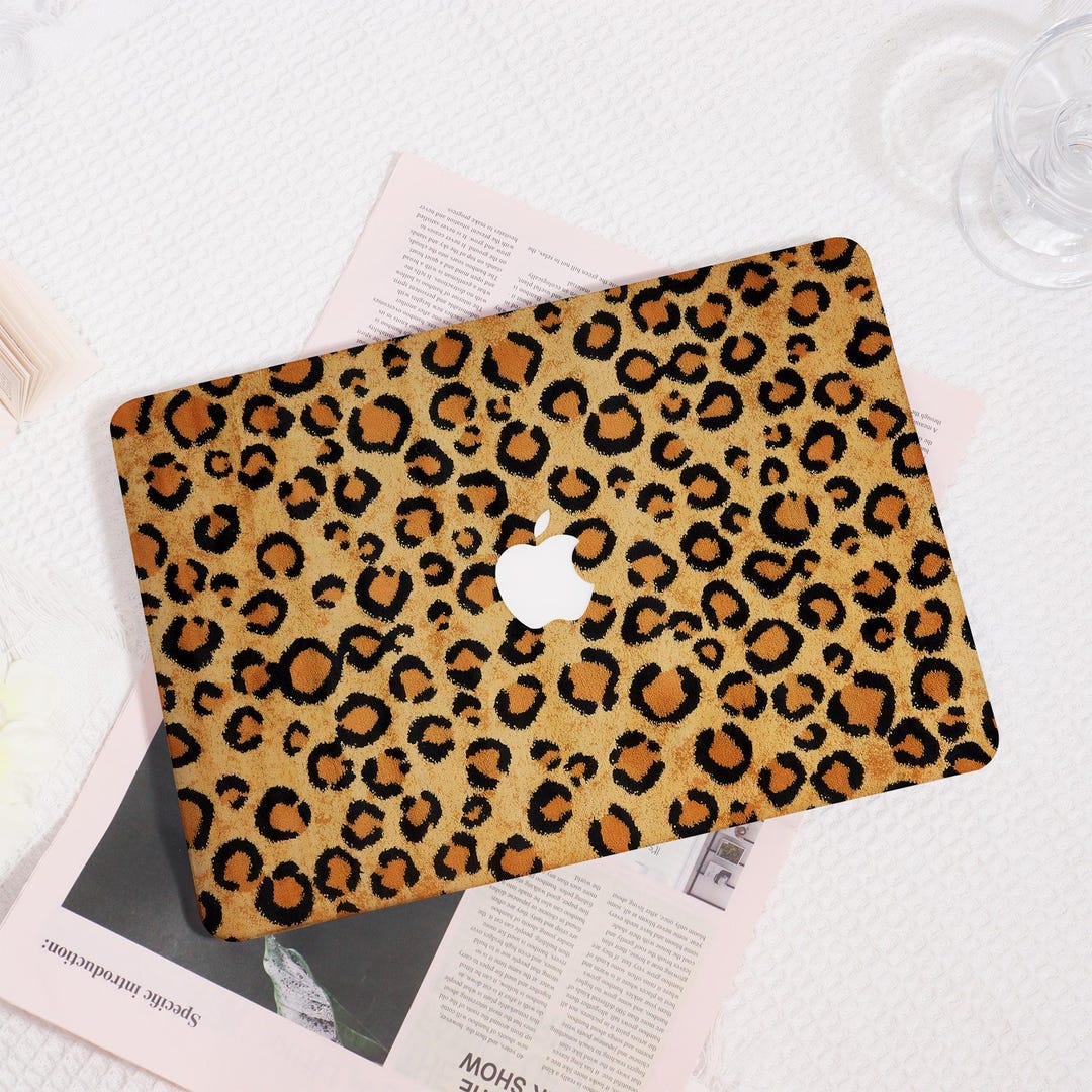 Brown Leopard Print MacBook Case, Custom Protective Hard Laptop Case ...