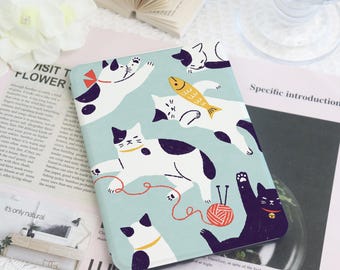 Lazy Kitten Kindle & Kobo Case with Hand Strap, E-Reader Cover for 2024 New Kindle Paperwhite 12th Kindle Kobo Clara Case, Bookish Gift