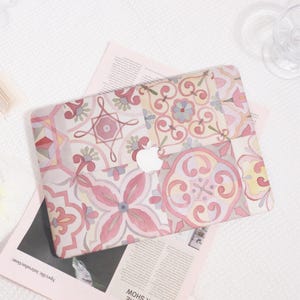 Pink Retro Pattern MacBook Case, Protective Hard Shell Cover for MacBook Air 13, MacBook Pro 13/14/15/16, Adorable Laptop Case for Her