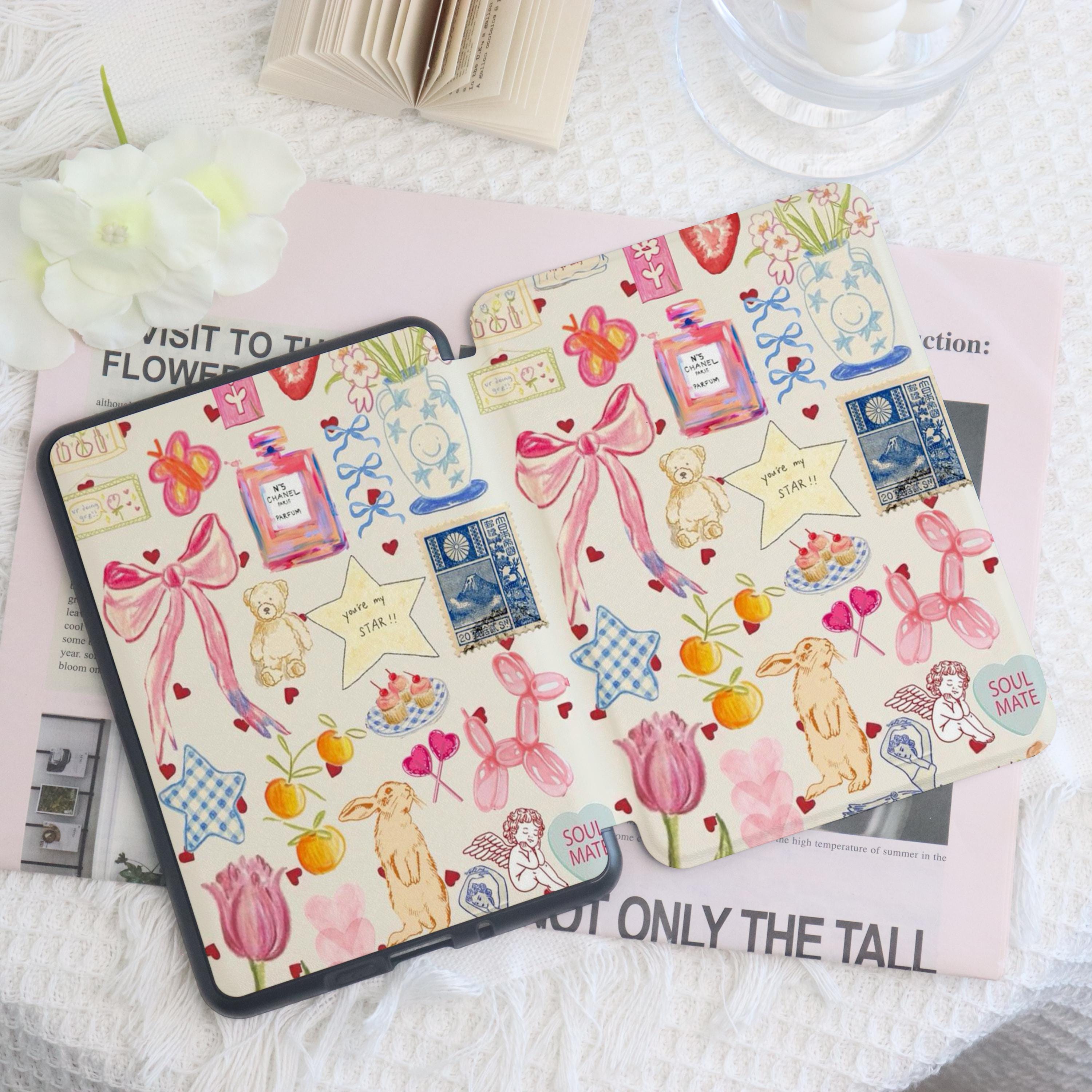 Cute Illustrations Kindle Case With Hand Strap Custom For Paperwhite 1/2/3/4,Kindle 2022,Kindle case,Colorsoft Cover,kindle 10th 11th Gen