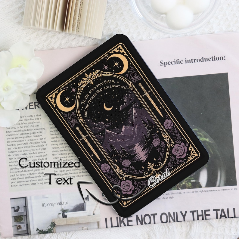 Dark Academia Kindle & Kobo Case With Hand Strap, Romantasy Moon Cover ...