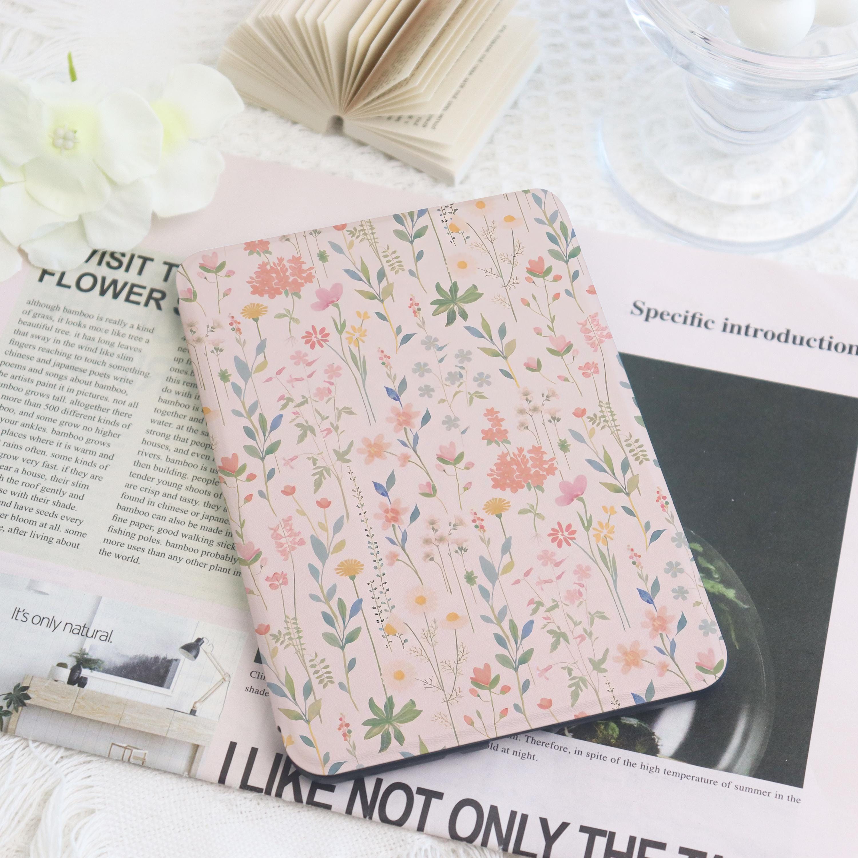 Girly Pink Floral Kindle & Kobo Case With Hand Strap, E-reader Cover ...