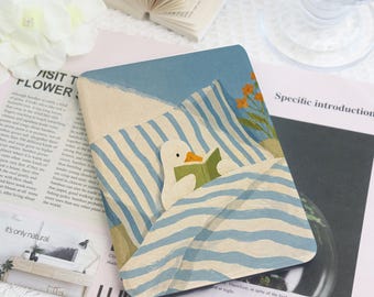 Cute Bookish Duck Kindle Case With Hand Strap, Cozy Reading Ereader Cover for Kindle Paperwhite 12th Gen, Colorsoft, Kobo Clara, Reader Gift
