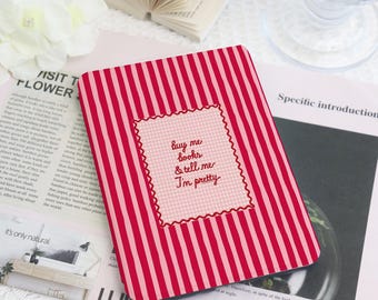Sweet Bookish Girl Kindle Case, Red Stripe Retro Design Cover for Kindle Paperwhite 12th, Kindle 10/11/12th, Kobo Clara Libra,Colorsoft Case