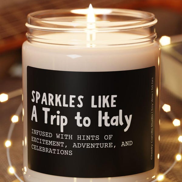 Italy Candle Trip Reveal Surprise Vacation Italian Gifts Birthday Christmas Graduation Anniversary Gift Traveler Rome Venice Milan Cruise