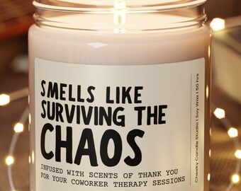Chaos Funny Candle Coworker Gift Besties Gifts  Keepsake Birthday Sarcastic Therapy Work Friend Gag Gift Office Girl Christmas New Job Work