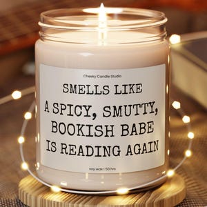 Smells Like Smutty Book Candle Spicy Book Gifts Bookish Candles Reading Smut Again Booktok Book Lover Reading Again Dark Romance Nook Decor