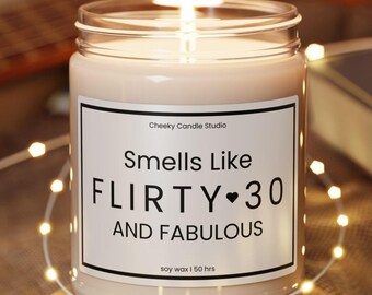 30th Birthday Candle Flirty Thirty Funny Candle Besties Son Daughter Milestone Decade Gift Birthday Ideas Candle Gift Present Friend 30