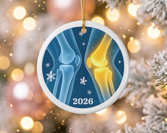 Nieuw knie ornament vervanging chirurgie herstel cadeau xray bionische aandenken ACL beterschap grappige kerstfeest collega kous stuffer