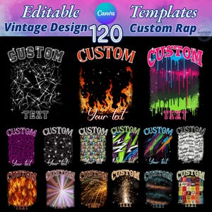 Editable Canva Bootleg Rap Tee Template: 90s Vintage Style (Digital Download)