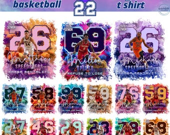 Custom Basketball Senior T-Shirt Design, Editable Canva Template, Sports Team Smoke Art SVG