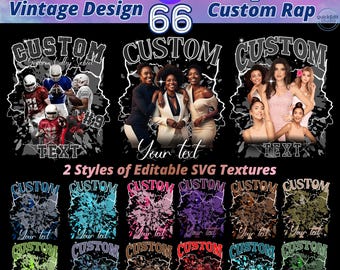 Paquete de plantillas SVG de camisetas pirata de los 90, diseños editables de Canva, camisetas de rap vintage, sublimación DTF