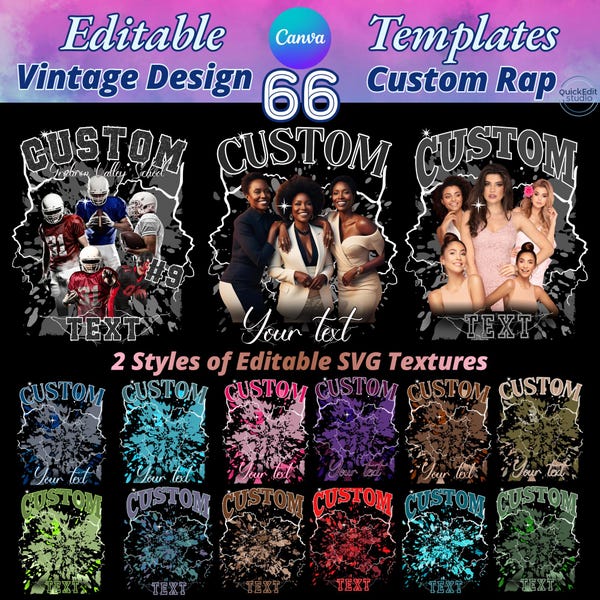 SVG 90er Jahre Bootleg Shirt Template Bundle, bearbeitbare Canva Designs, Vintage Rap T-Shirt, DTF Sublimation
