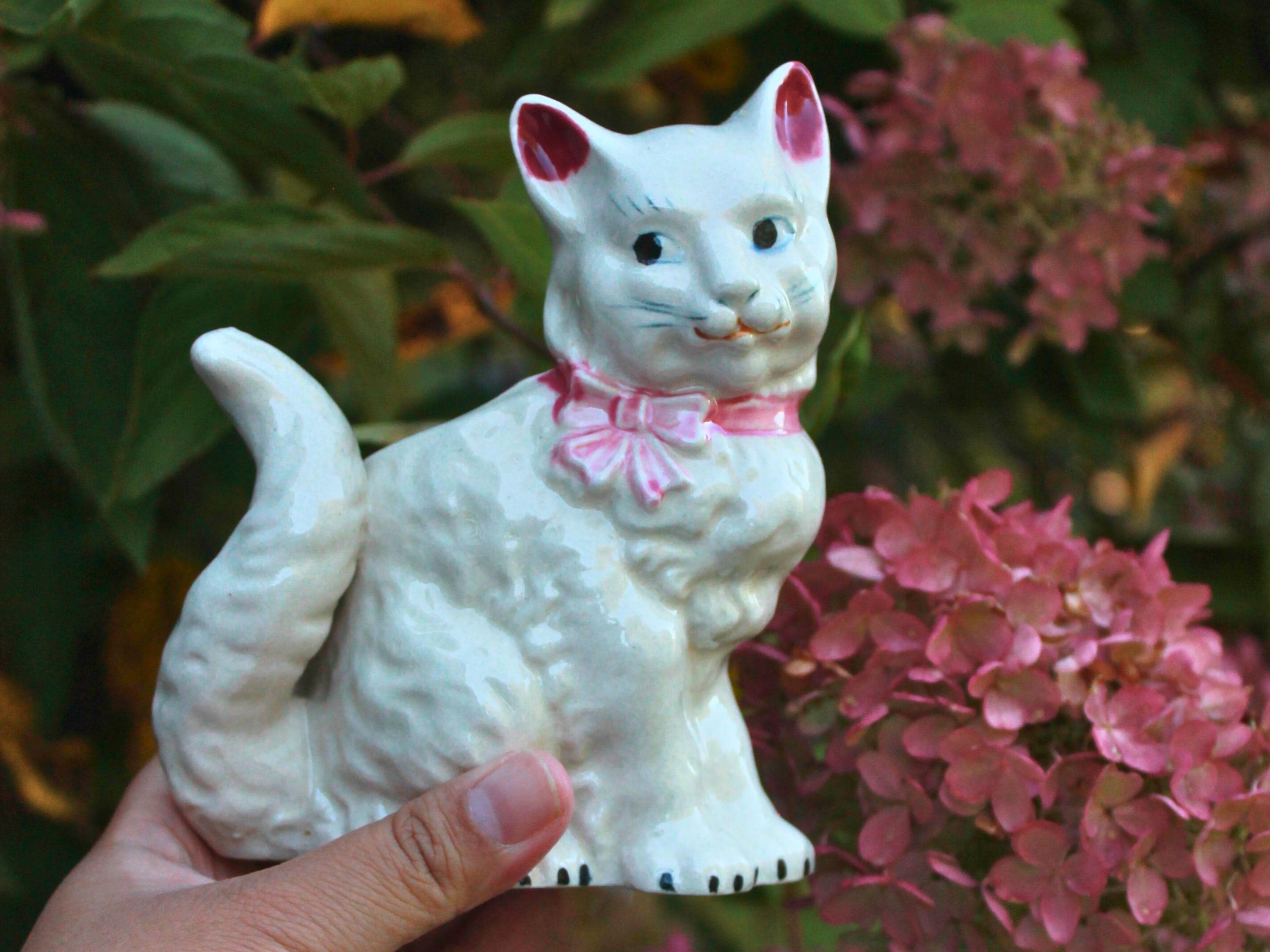 Vintage Cat Ceramic Vase - Etsy