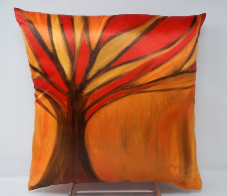 Fire Tree of Forgiveness Throw Pillow CoverEnergy of ForgivenessOriginal Art Throw Pillow CoverDouble Sided Print