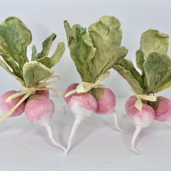 RTS Spun Cotton Vintage look Garden Vegetable Radish Christmas St.Valentine  ornament by Brusja Natalja Fjodorova