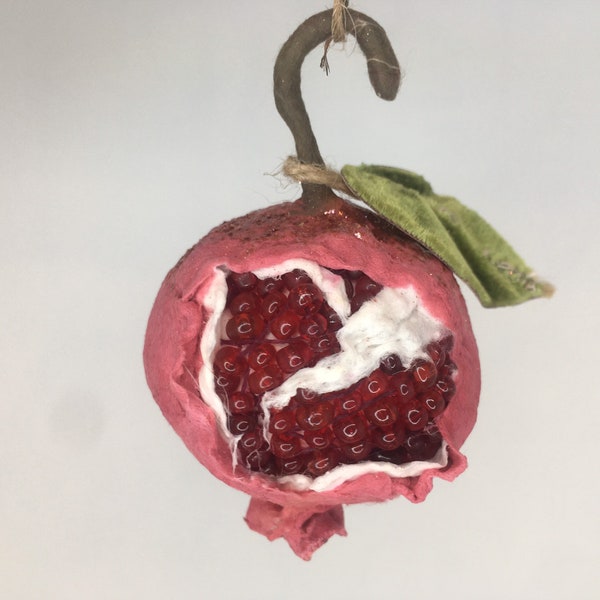 RTS Spun Cotton Vintage look Garden Fruit Pomegranate with seeds Christmas St.Valentine  ornament by Brusja Natalja Fjodorova