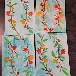 Aquarelle painting Flowers - A6