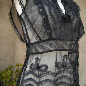 Sheer Black Mesh Top with Lace