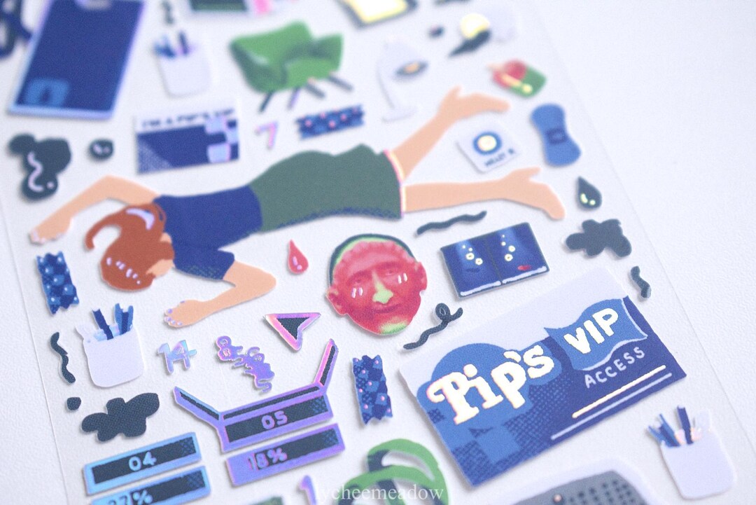 Layoff Shiny Holographic Sticker Sheet | Waterproof - Etsy