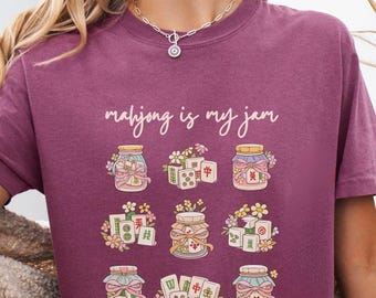 Comfort Colors Mahjong Shirt, Gift for Mahjong Lover T-shirt, Board Game Night Tee for Her, Mahj Tshirt Gift for Mahjong Player, Mahj Club
